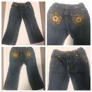 Guess Floral Embroidered Toddler Jeans size 24M